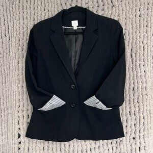 Lauren Conrad Black Tailored 3/4 Length Sleeve Blazer Size 10